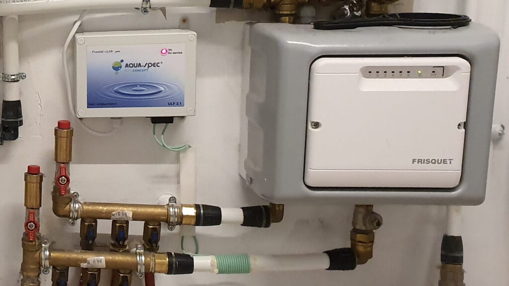 ULF installé sur circuit de chauffage plancher chauffant – protection contre les boues et la corrosion